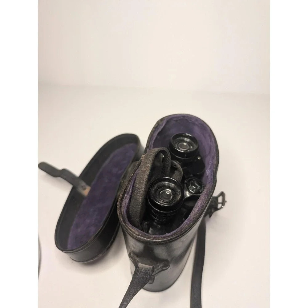 Antique WWI Era Maxim Paris 8x Prism Binoculars France Original Leather Case‎